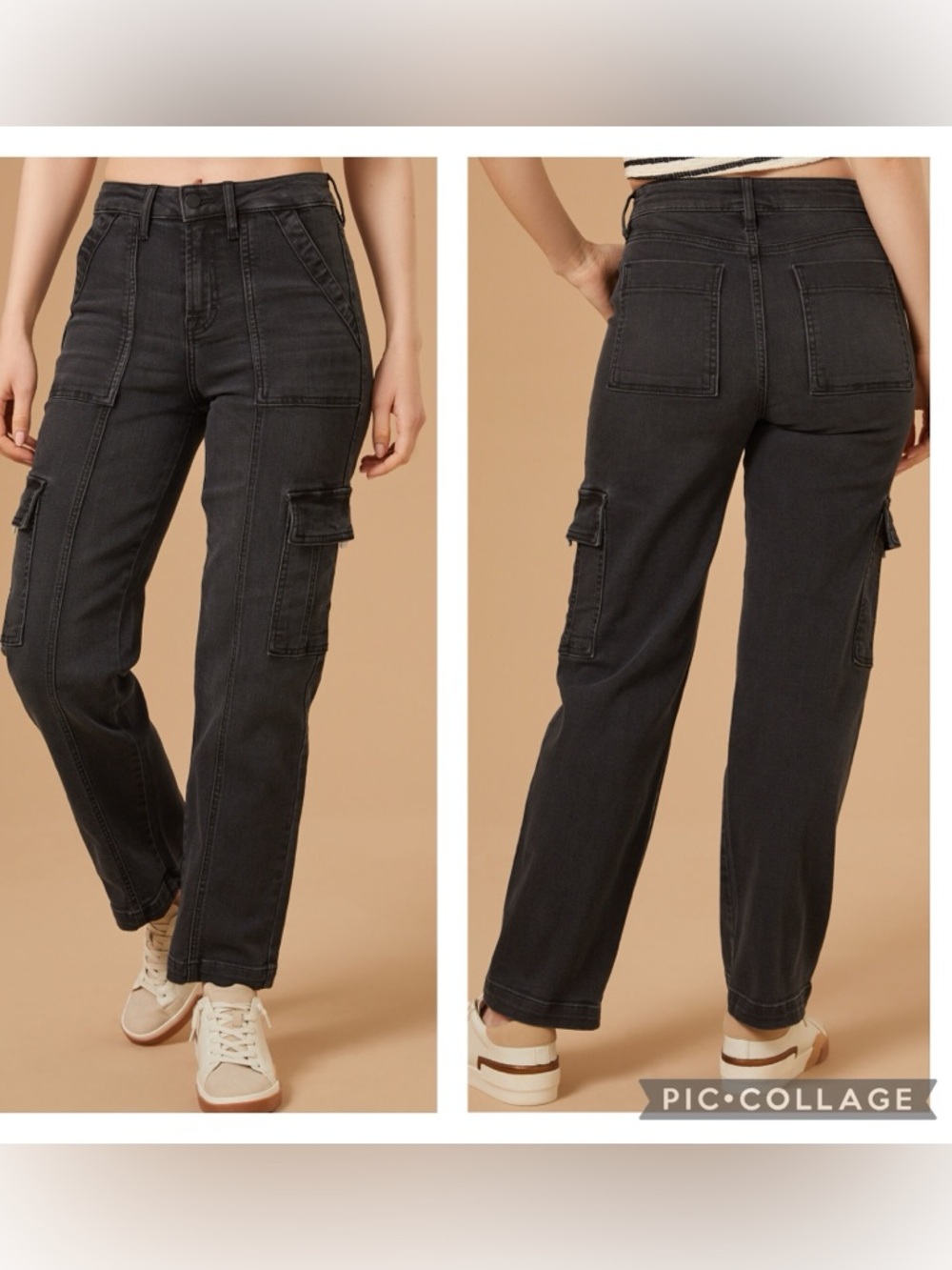 EUC Altar’d State Black Cargo High-Rise Jeans